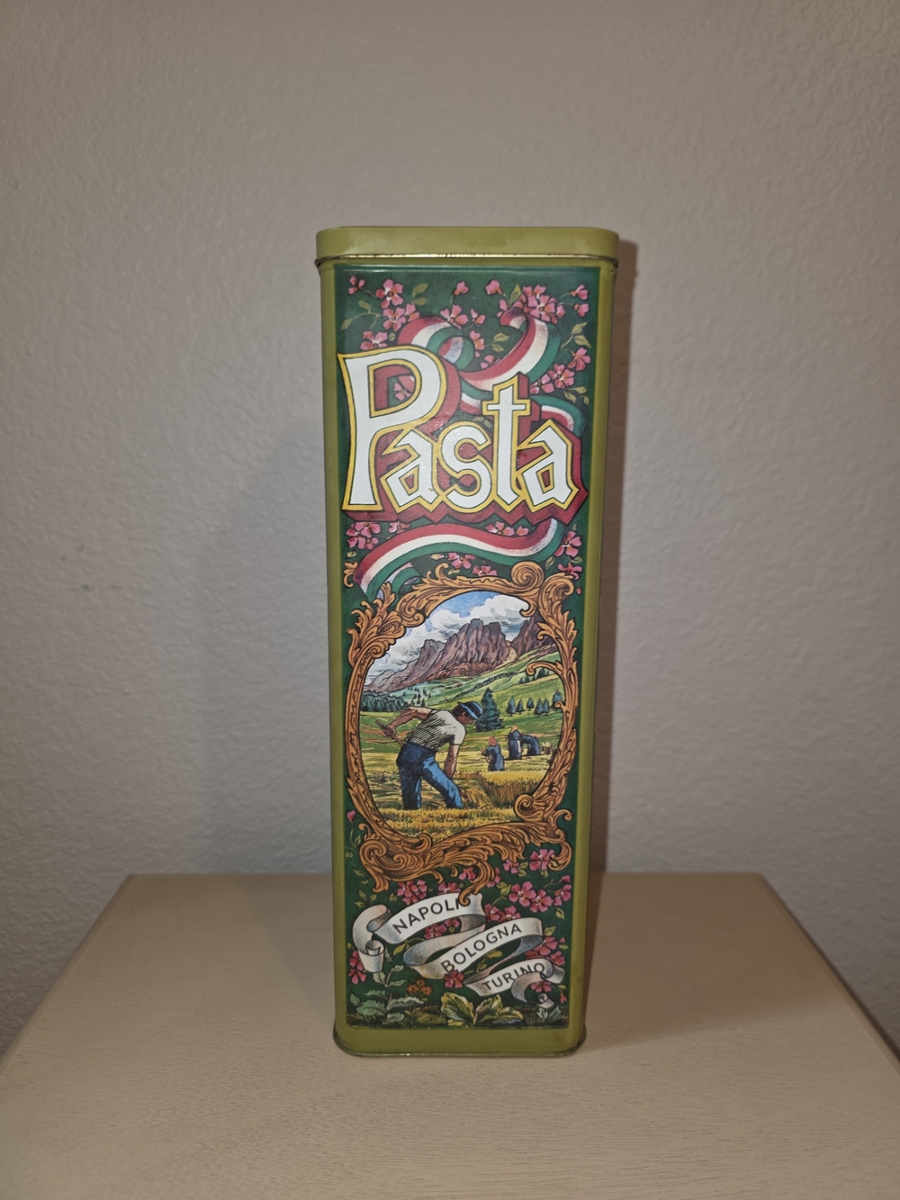 *Rare Find* Casa Via Variccio Vintage Pasta Storage Tin Canister